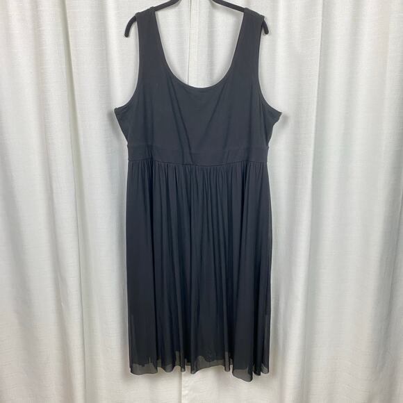 Torrid Black Sleeveless Knit To Mesh Skater Dress Sz.3 - Picture 3 of 14